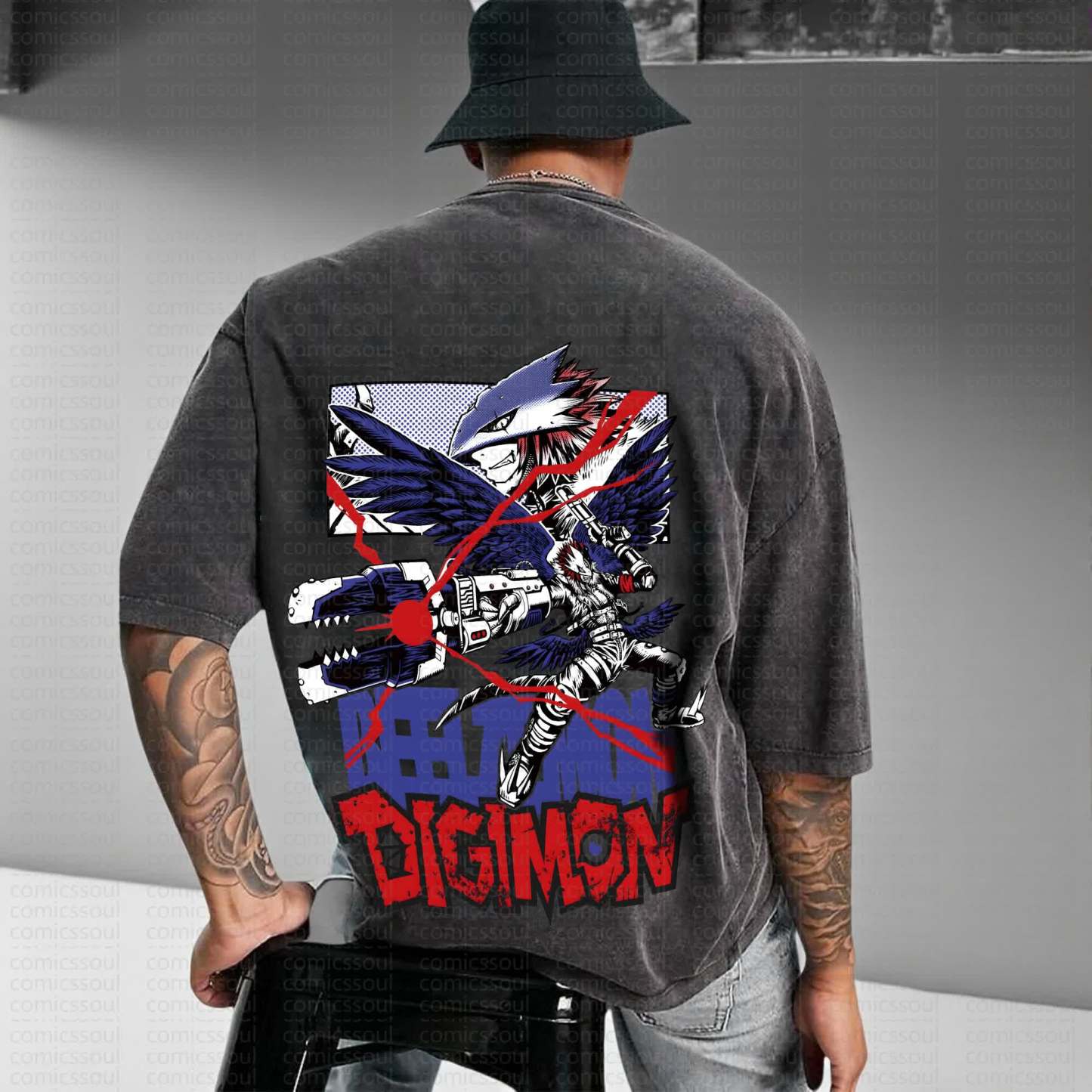 Unisex Anime Inspired Vintage T-Shirt丨Demon Slayer X Pokémon