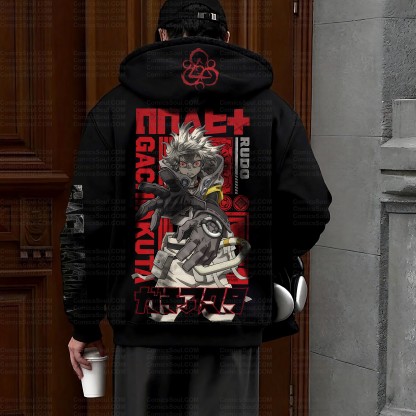 Unisex Graphic Streetwear Vintage Zipper Cardigan Plush Hoodie