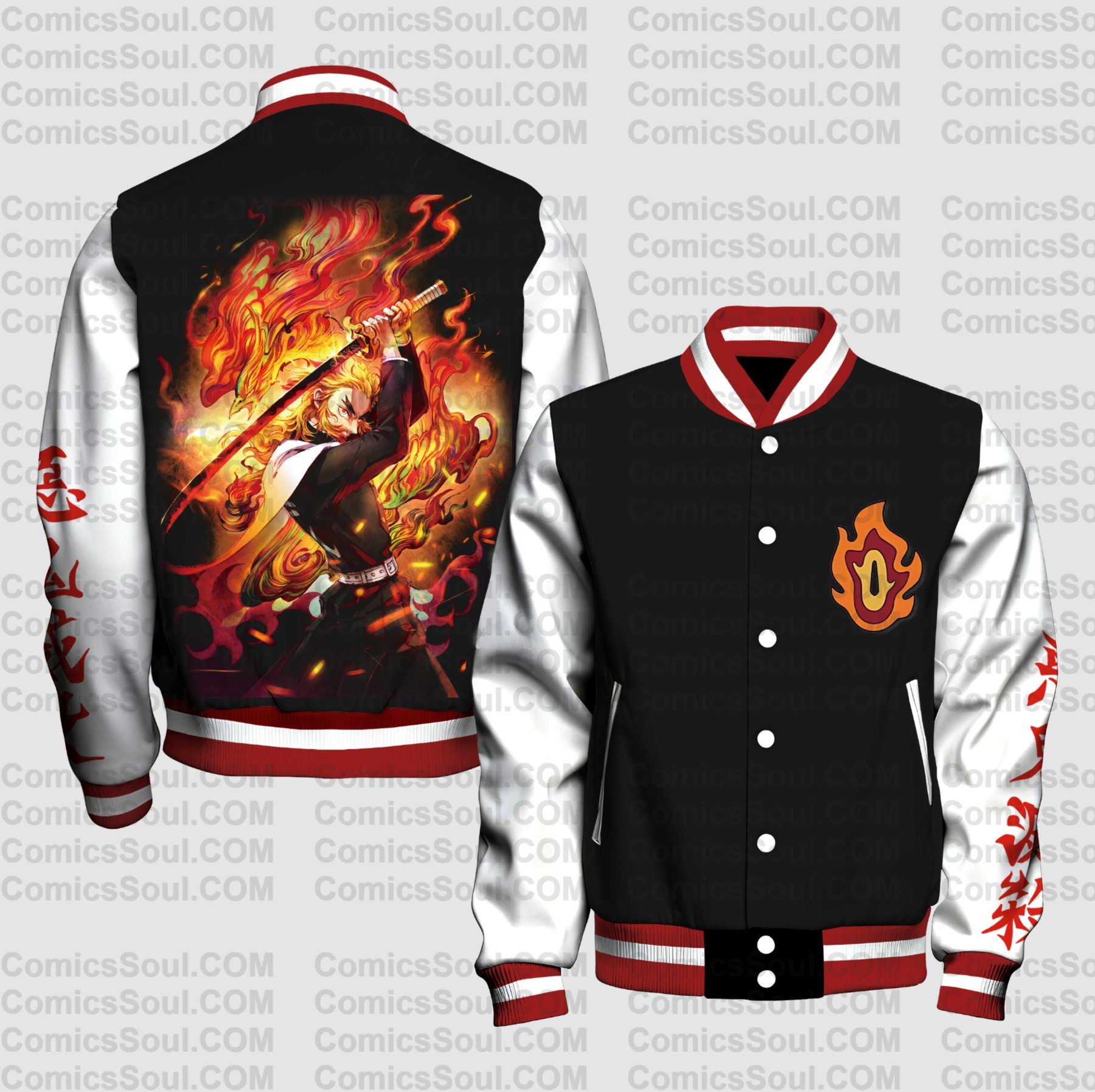 Spring And Autumn Unisex Casual Streetwear Fashion Jacket | Demon Slayer