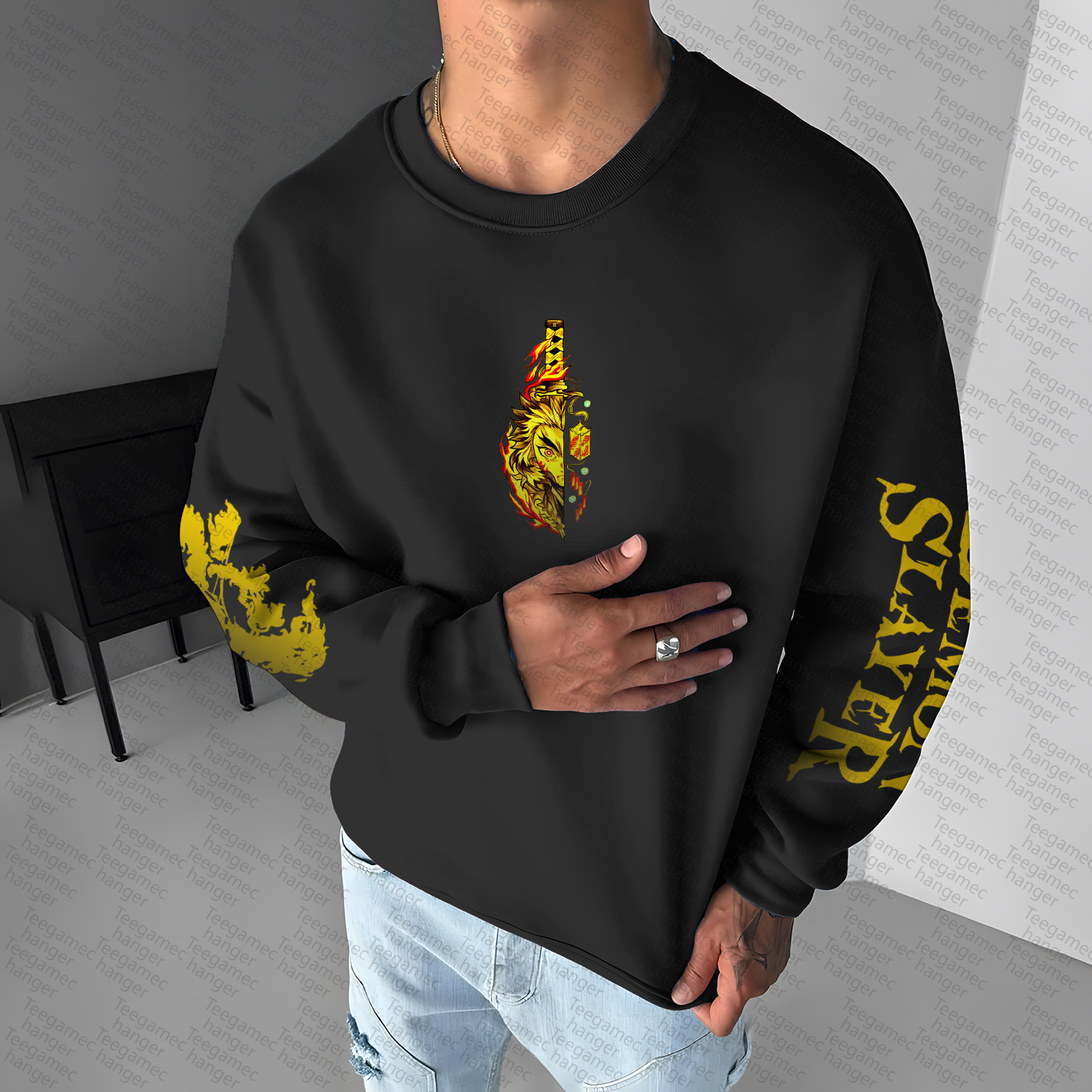 Unisex Anime Graphic Inspired Vintage Sweatshirt