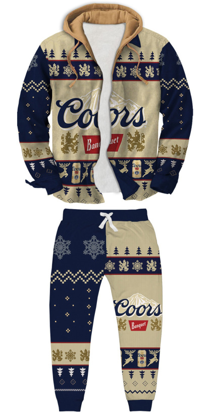 Unisex Fake Two Gradient Plaid Long-Sleeved Shirts Jacket Set