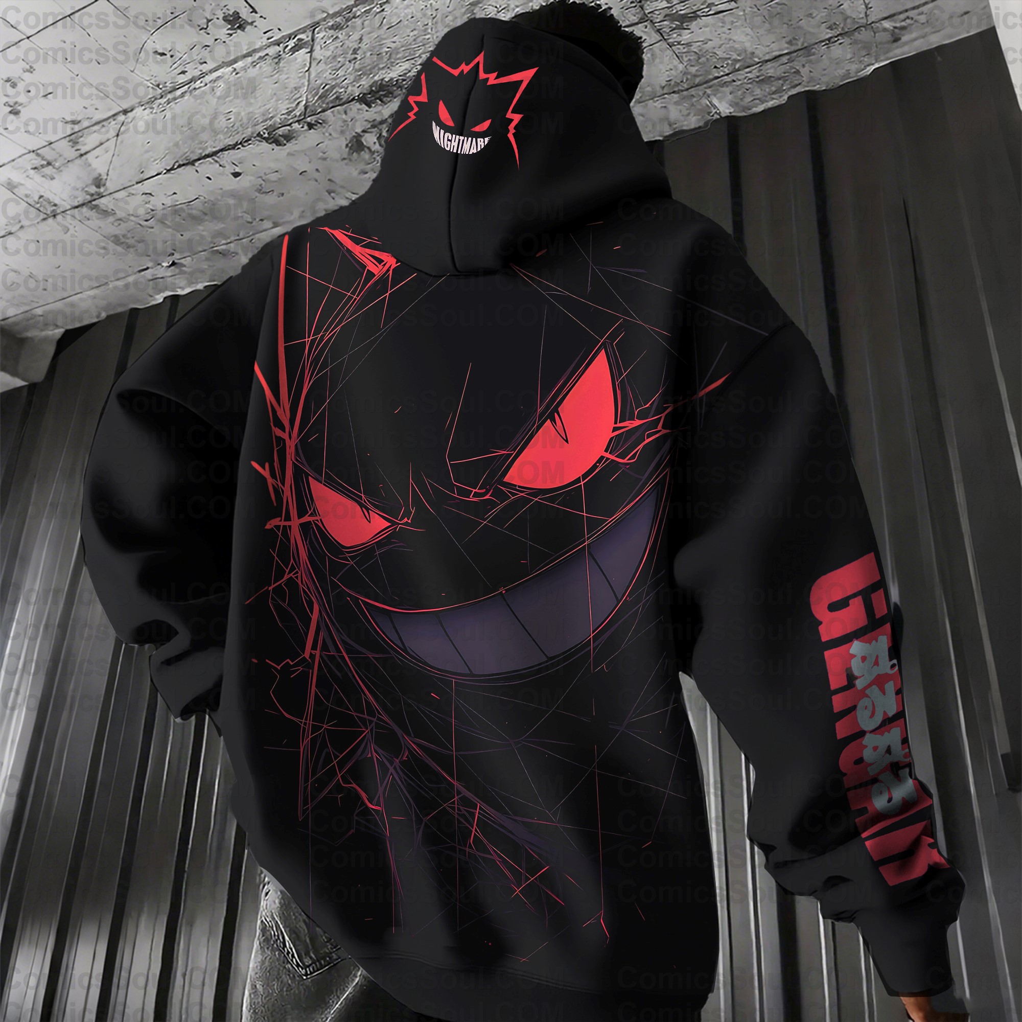 Unisex Anime Graphic Streetwear Vintage Plush Hoodie| Gengar