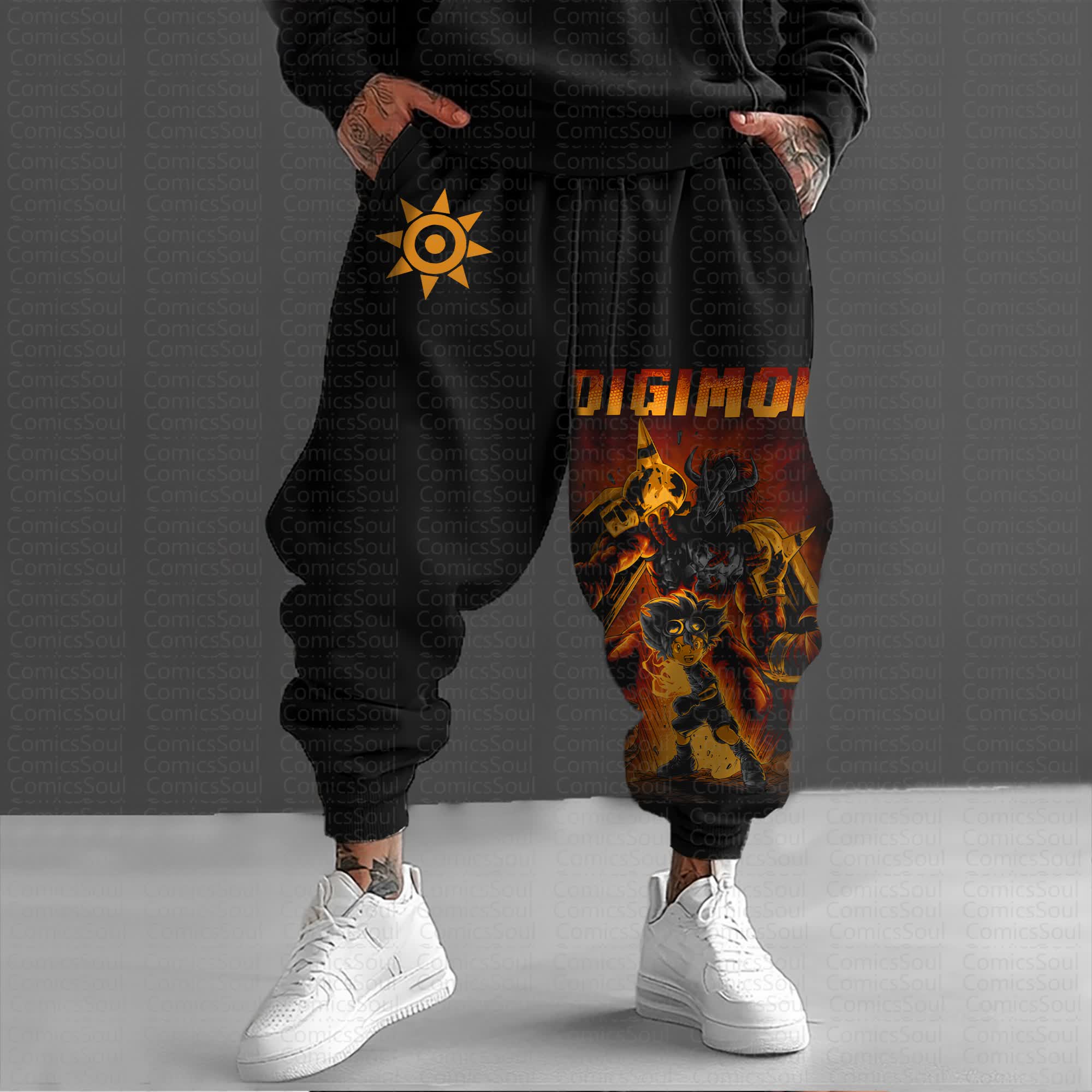 Unisex Anime Inspired Vintage Pants丨Digimon