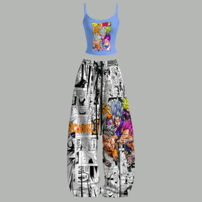 "Dragon Ball" Top & Elasticated Trousers Two-Piece Set