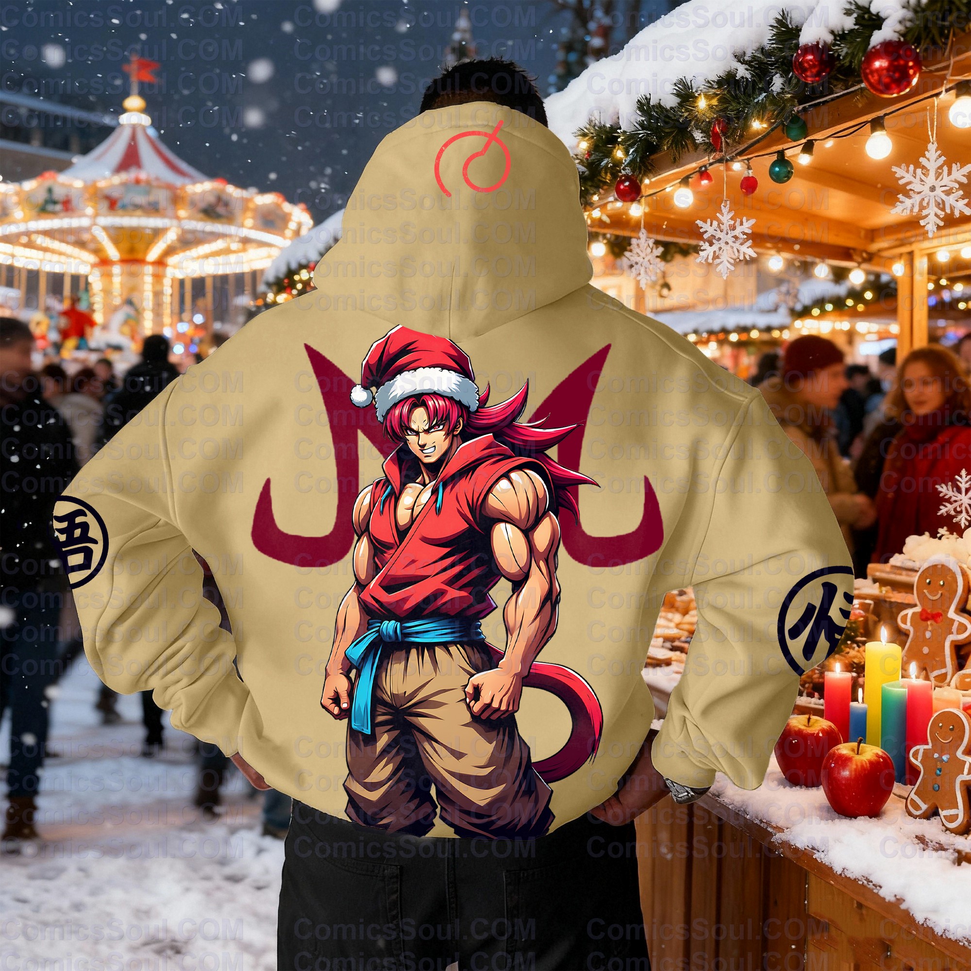 Plus Velvet Unisex Anime Graphic Streetwear Vintage Hoodie