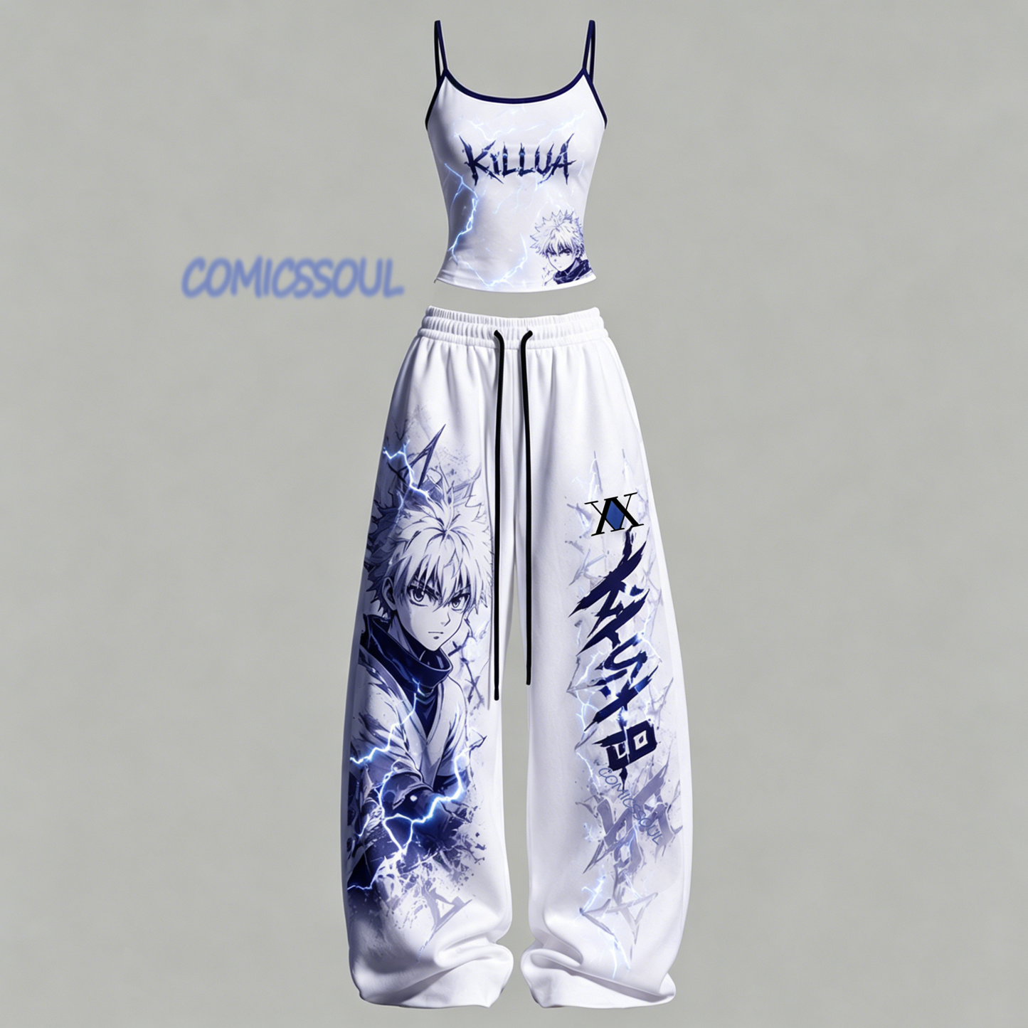 HUNTER×HUNTER Top & Elasticated Trousers Two-Piece Set