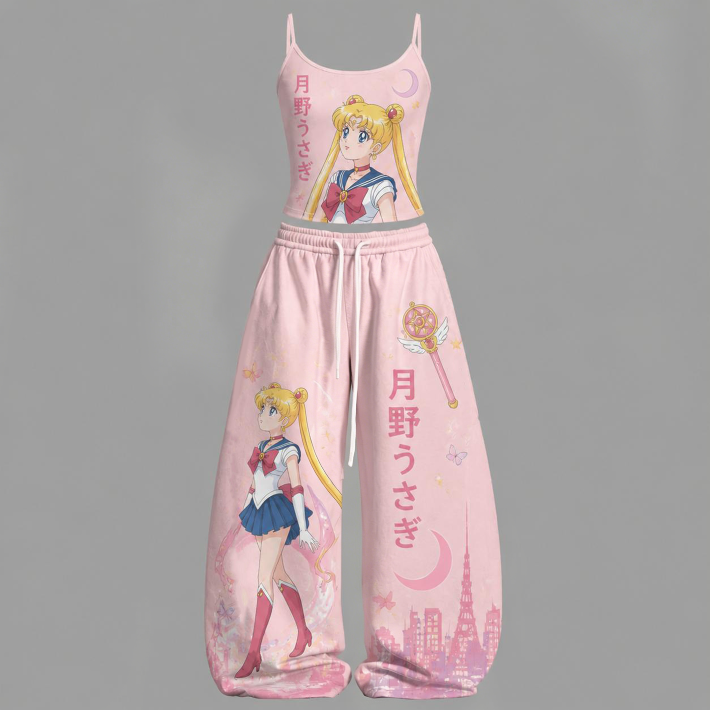 Sailor Moon Top & Elasticated Trousers Two-Piece Set