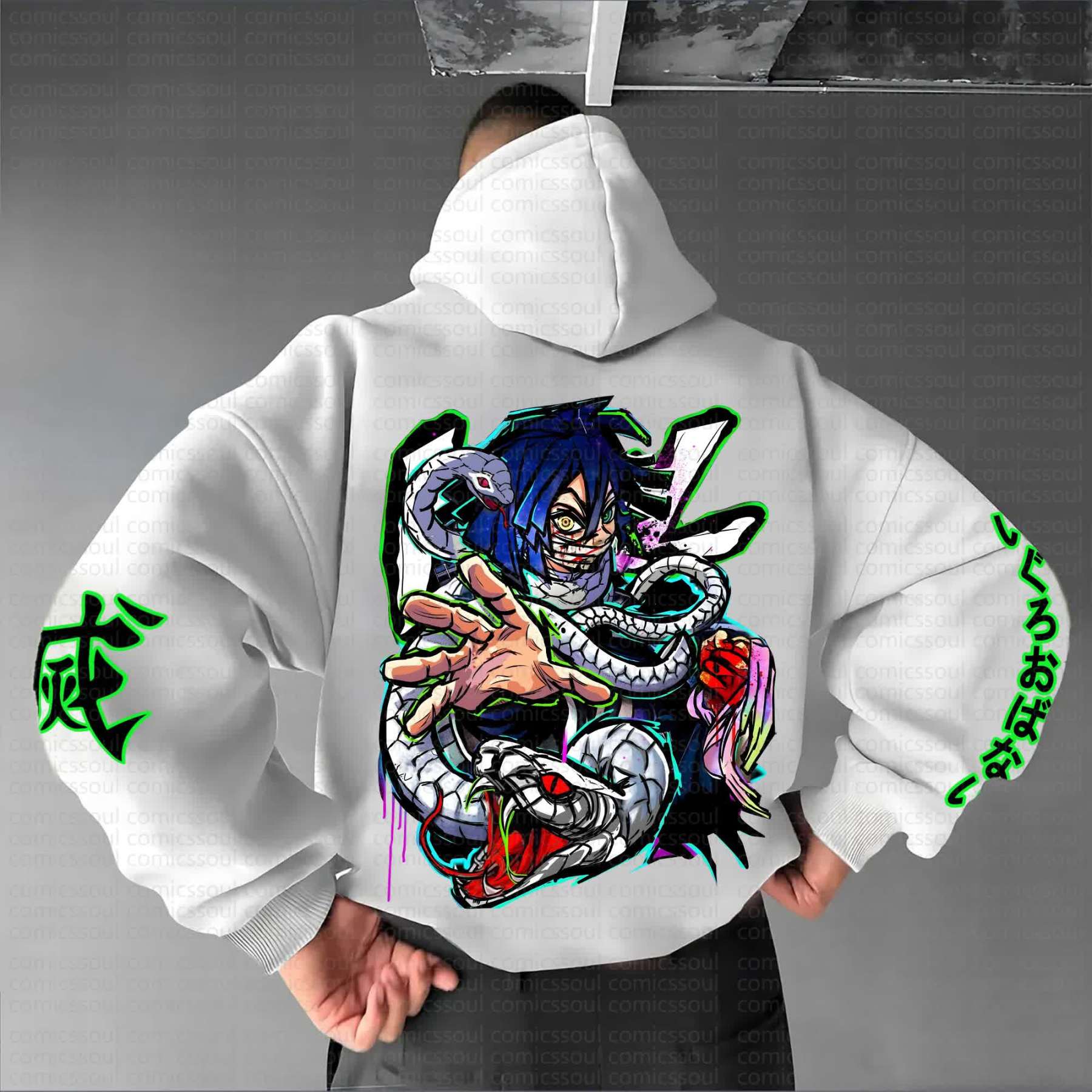 Unisex Anime Graphic Streetwear Vintage Hoodie丨Demon Slayer X Pokémon