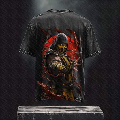 Unisex  Inspired Vintage Washed T-Shirt丨 Mortal Kombat