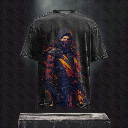 Unisex  Inspired Vintage Washed T-Shirt丨 Mortal Kombat