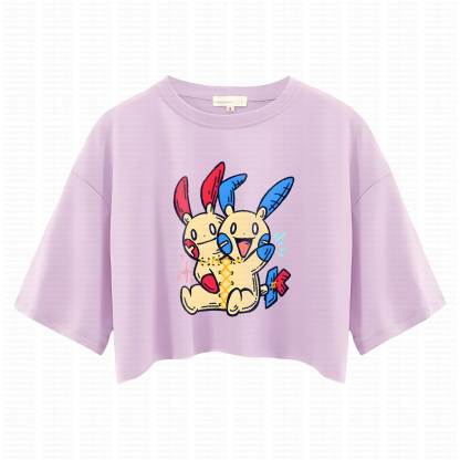 Cute and playful "Pokémon" summer women's cropped top