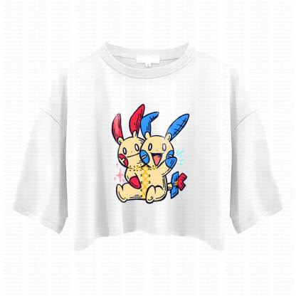 Cute and playful "Pokémon" summer women's cropped top