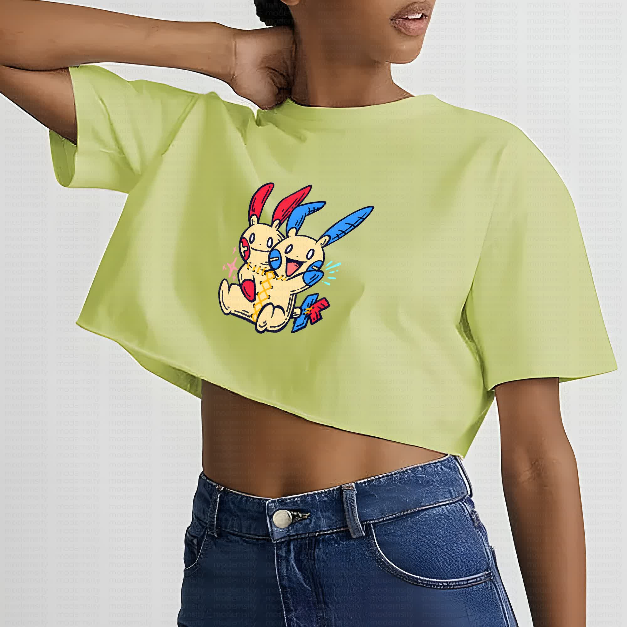 Cute and playful "Pokémon" summer women's cropped top