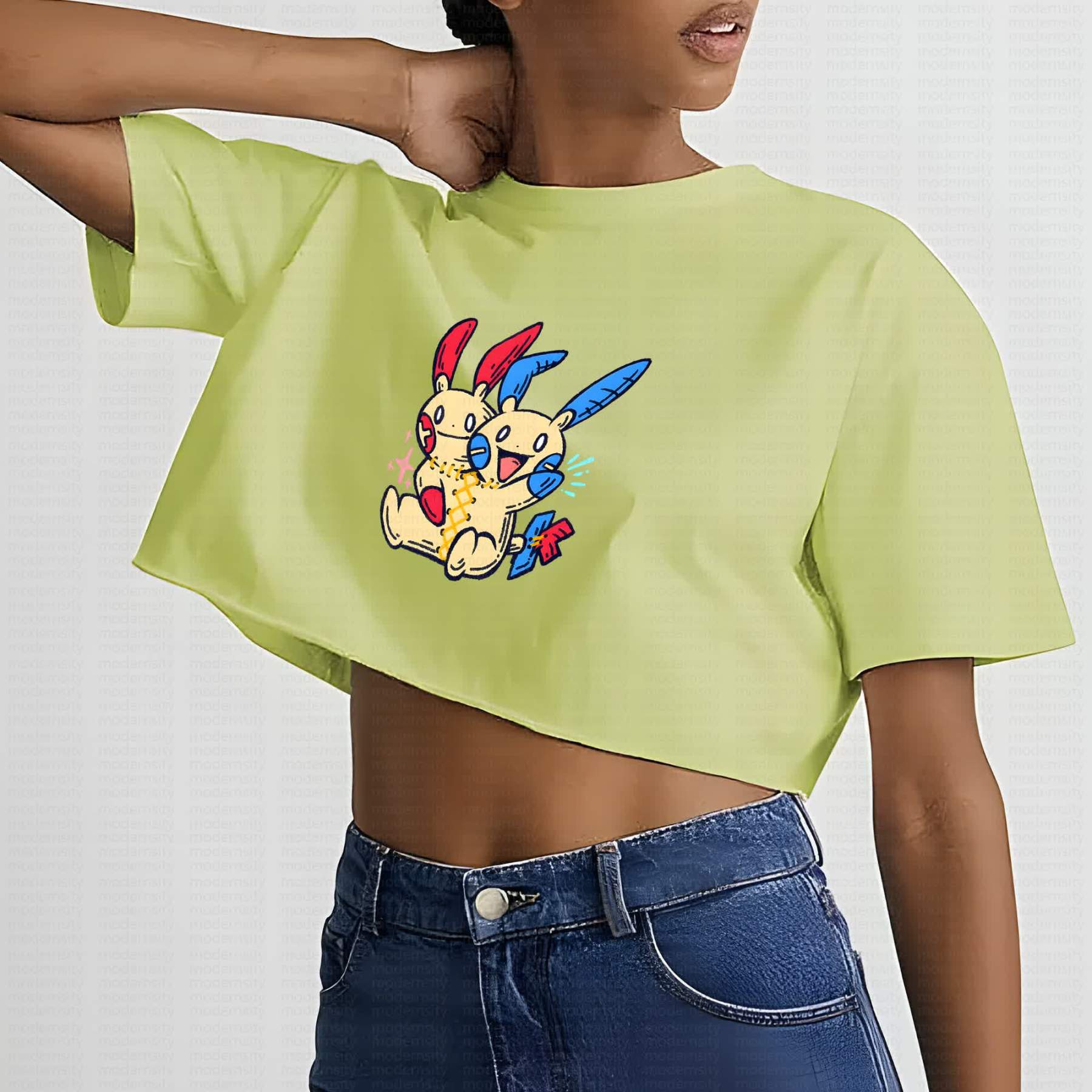 Cute and playful "Pokémon" summer women's cropped top