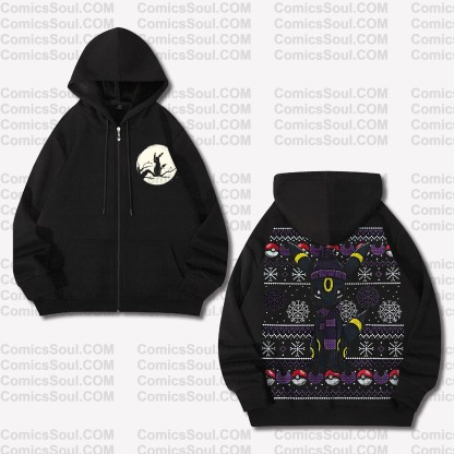 (Pokemon)Unisex Graphic Streetwear Vintage Zipper Cardigan Plush Hoodie