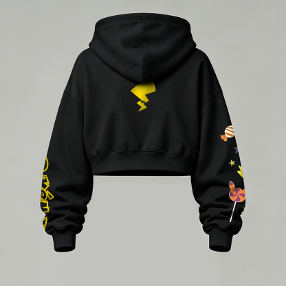 Pokémon Halloween Series Cropped Long Sleeve Hoodie & High Waist Jogger Pants Two Piece
