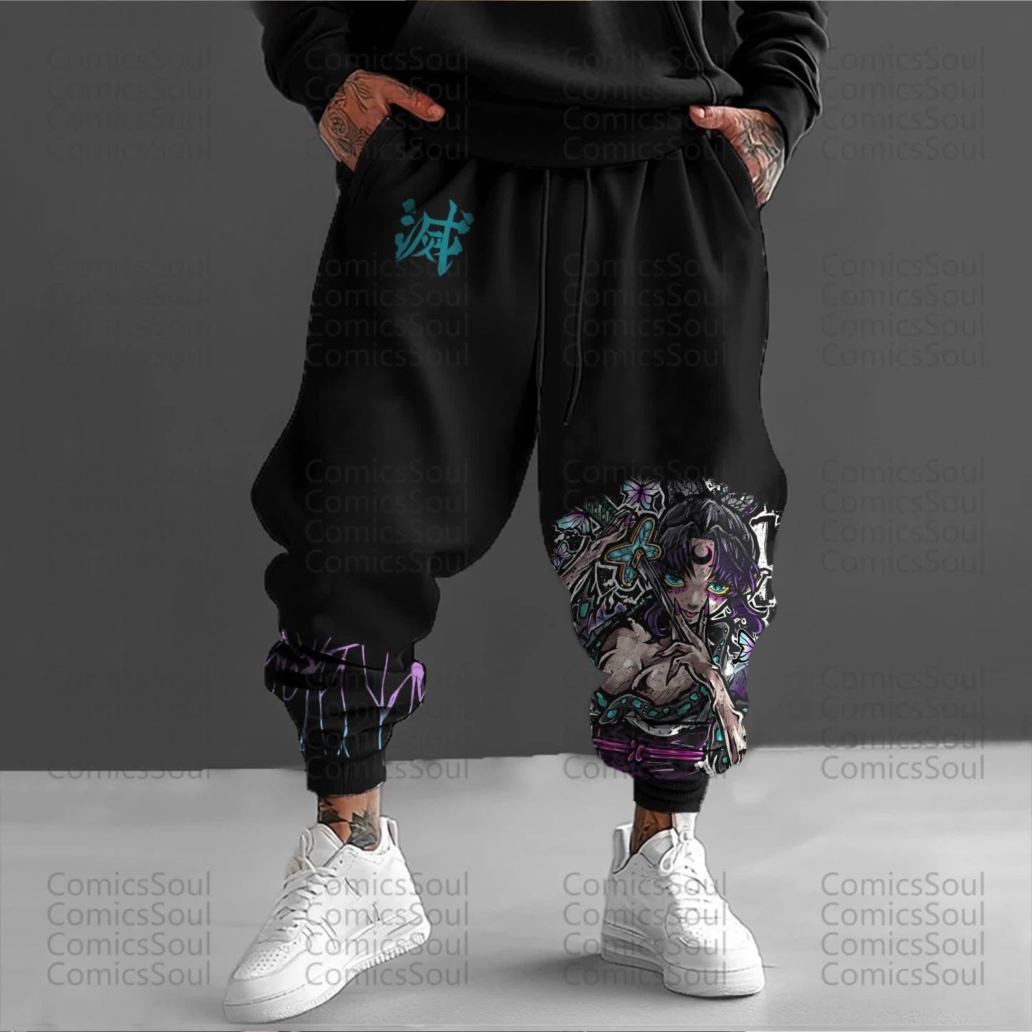 Unisex Anime Inspired Vintage Pants丨Demon Slayer X Pokémon