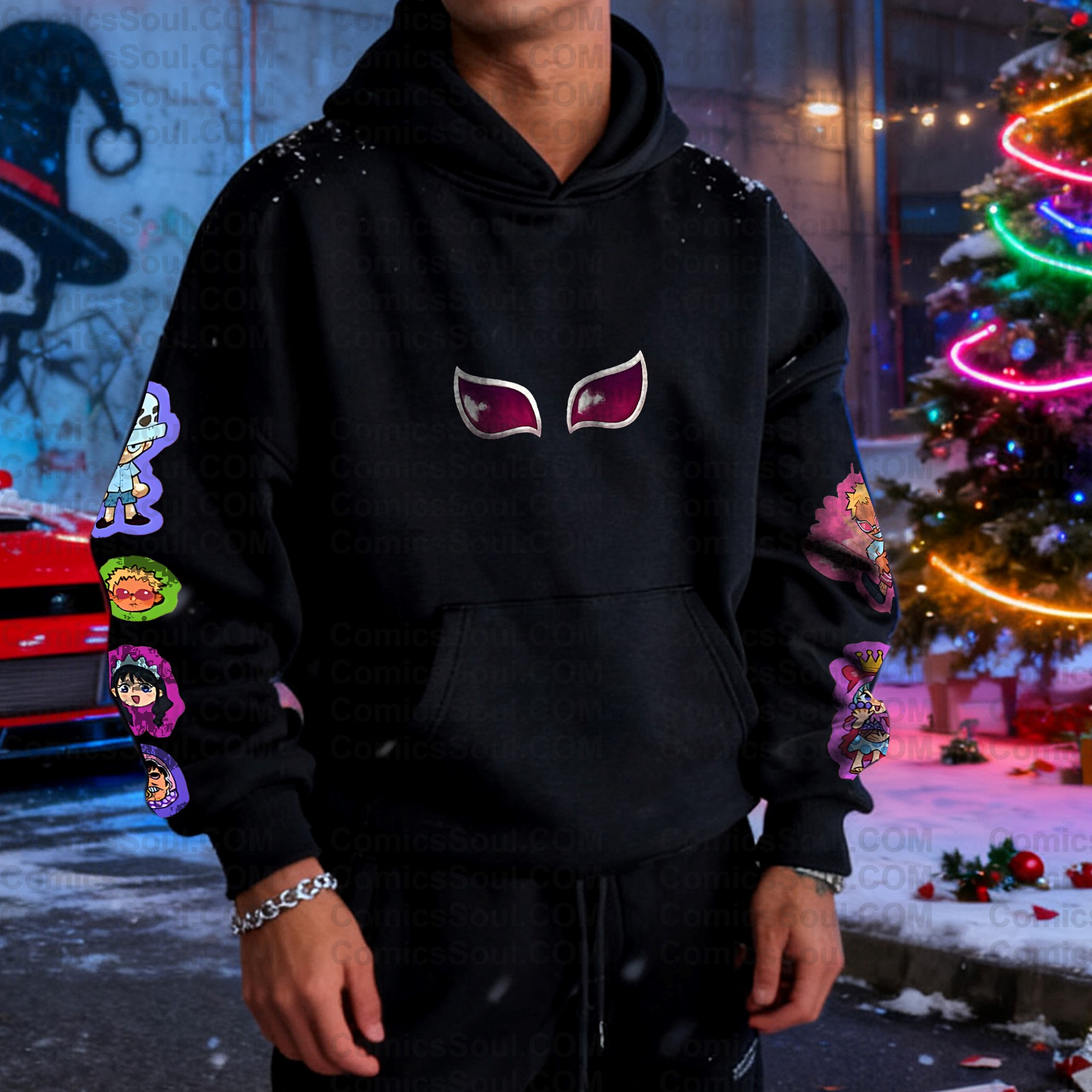 Plus Velvet Unisex Anime Graphic Streetwear Vintage Hoodie