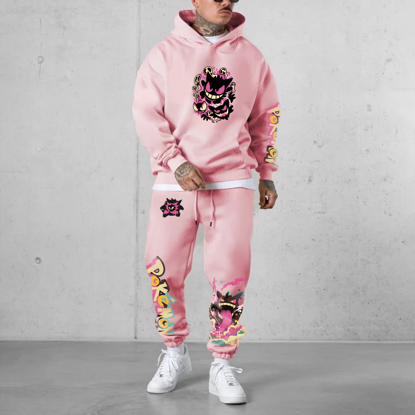 (Fleece-Lined Hoodie) 3D Printed Pullover Hoodie And Sweatpant 2pcs Tracksuits