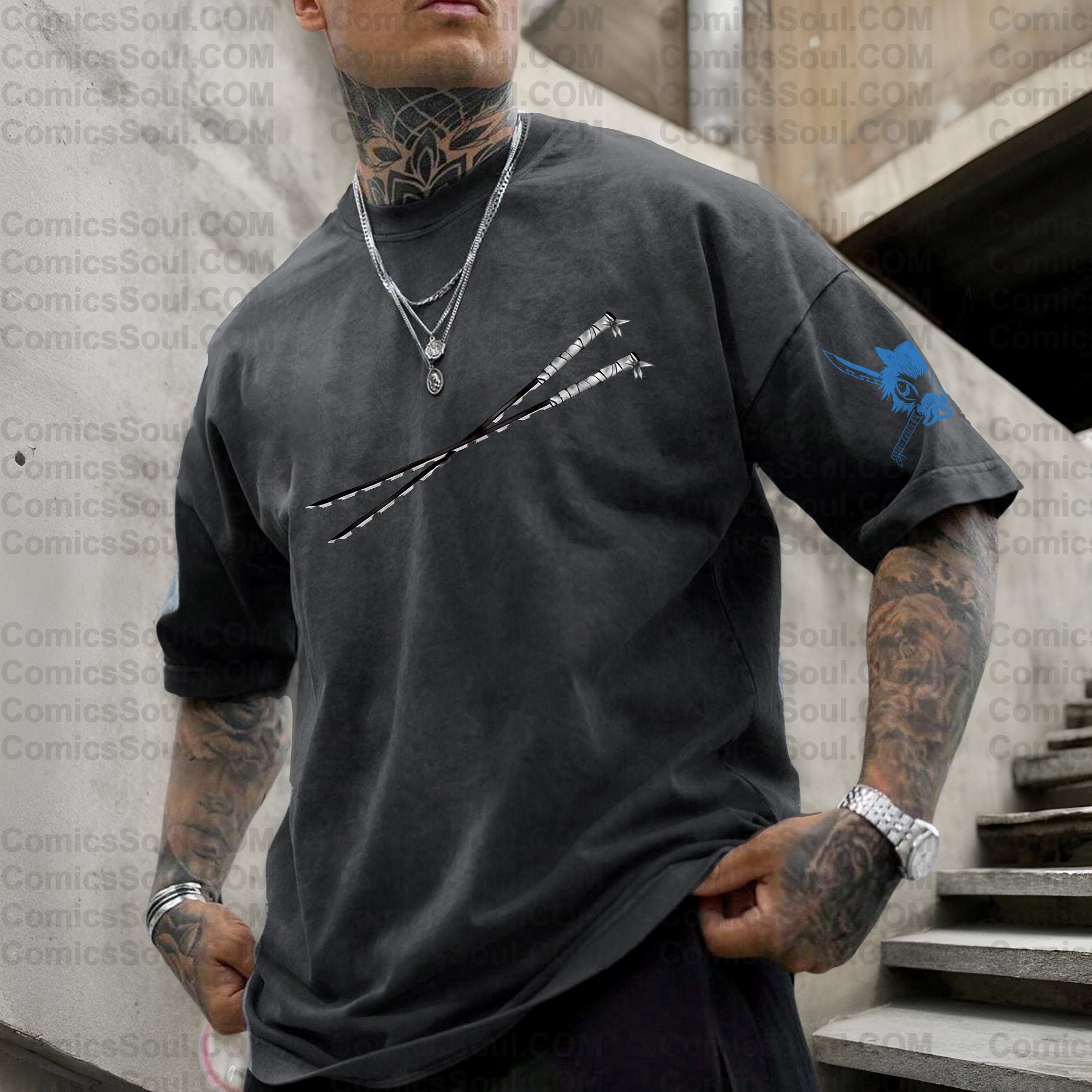 Vintage 3D Direct Inkjet Printed Washed Unisex T-Shirt