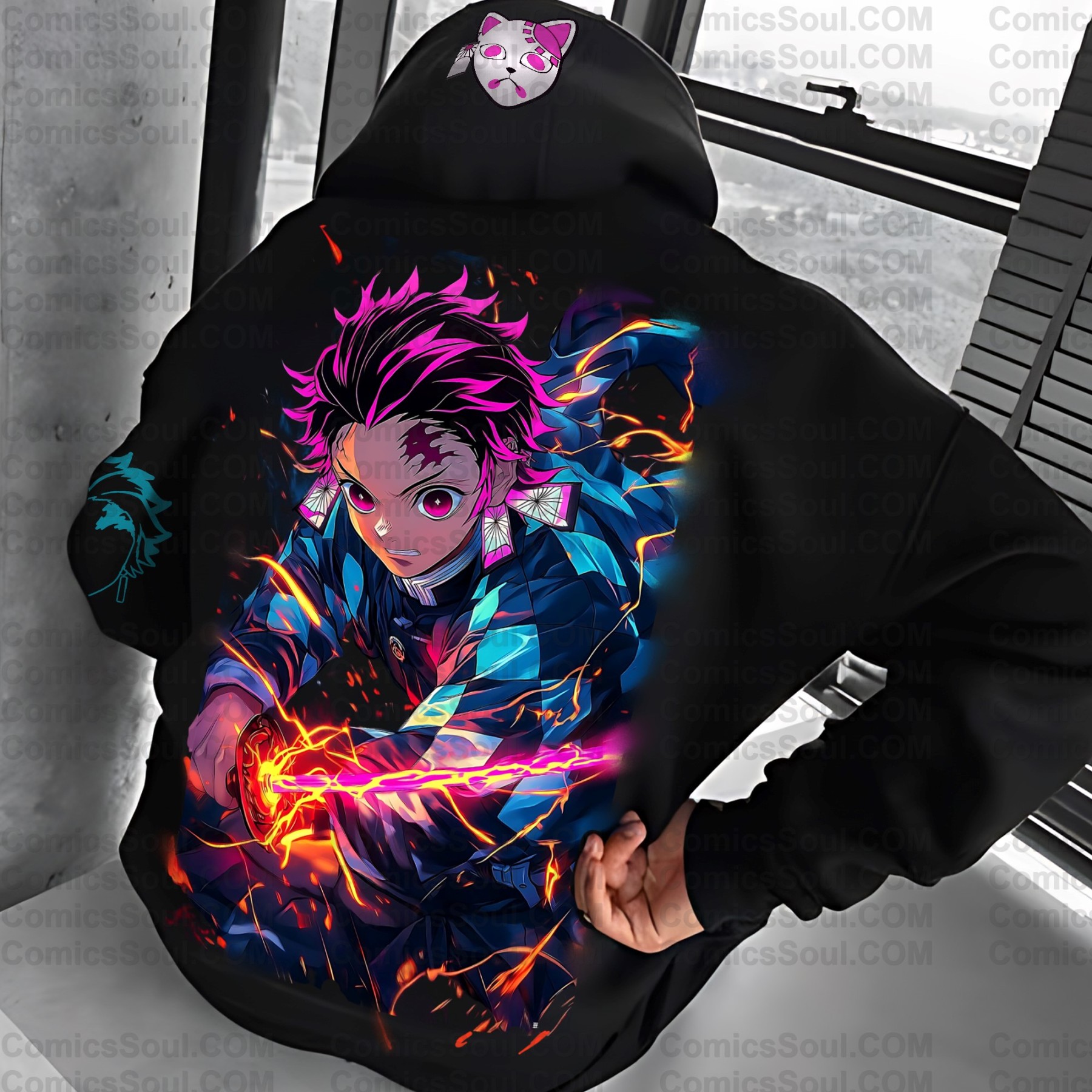 Unisex Anime Graphic Streetwear Vintage Hoodie丨Demon Slayer X Pokémon