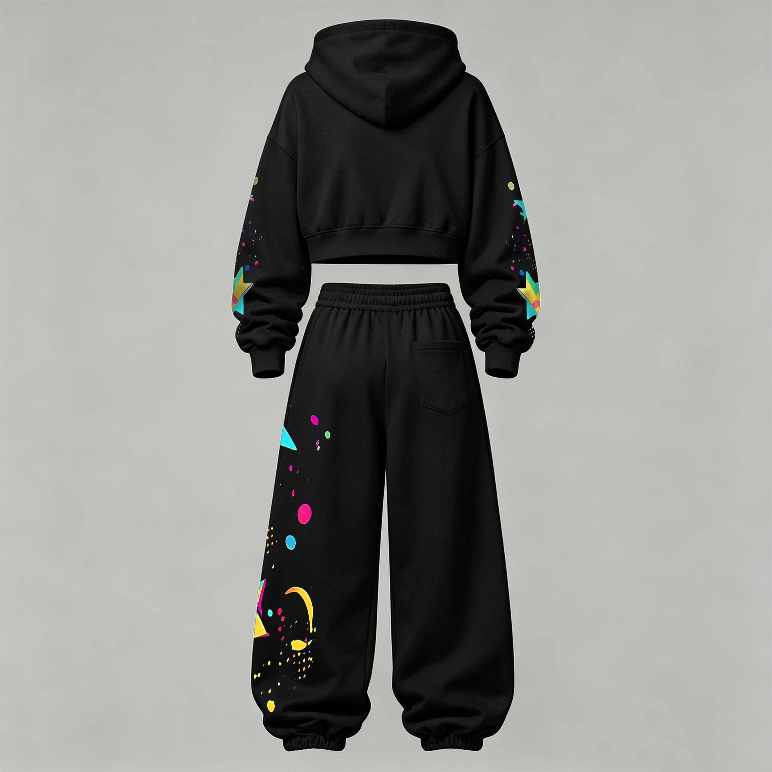 Pokémon Halloween Series Cropped Long Sleeve Hoodie & High Waist Jogger Pants Two Piece