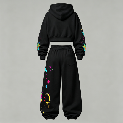 Pokémon Halloween Series Cropped Long Sleeve Hoodie & High Waist Jogger Pants Two Piece