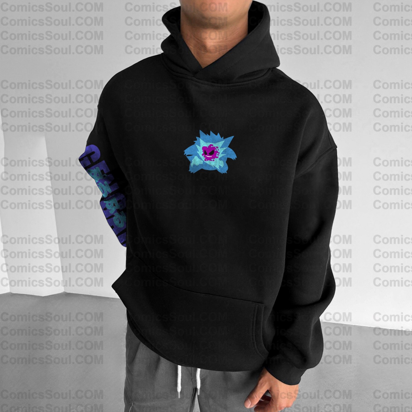 Unisex Anime Graphic Streetwear Vintage Plush Hoodie| Gengar