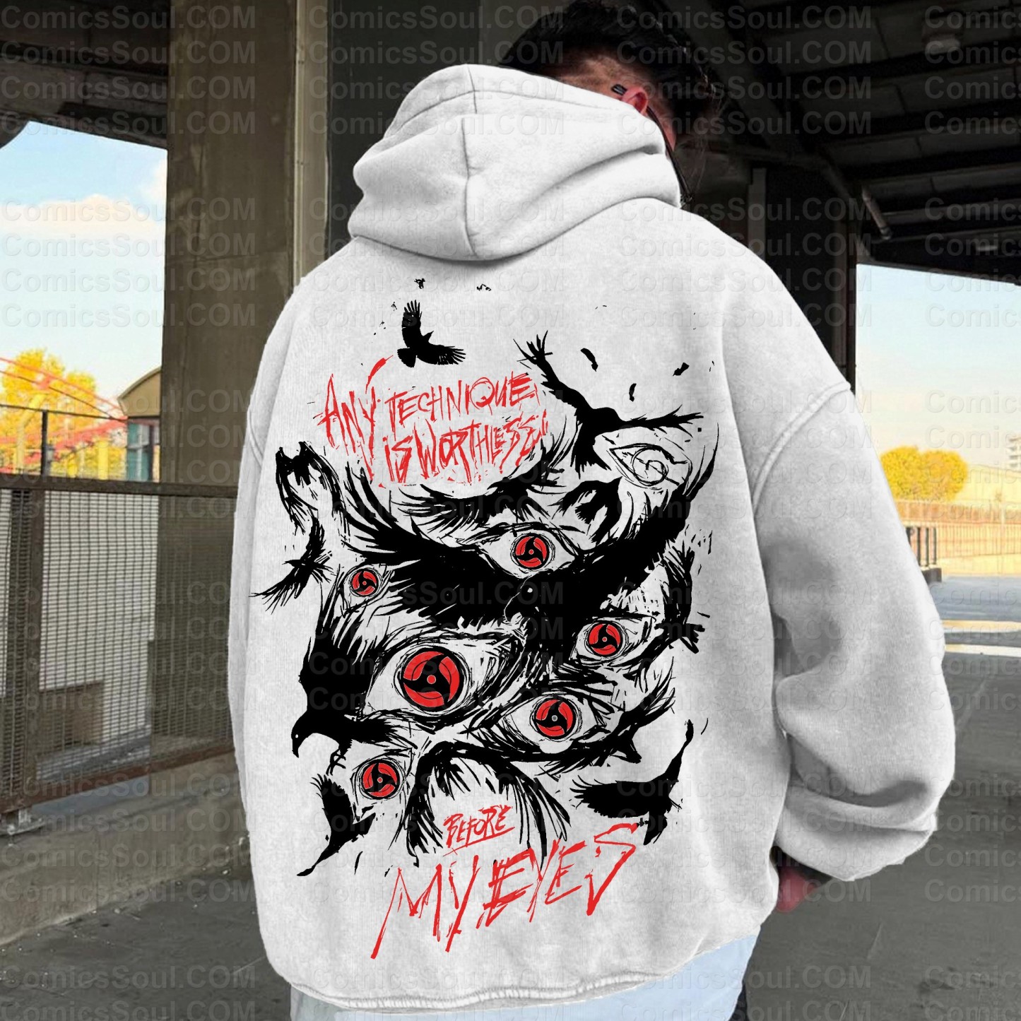 Unisex Anime Graphic Water wash Streetwear Vintage Hoodi