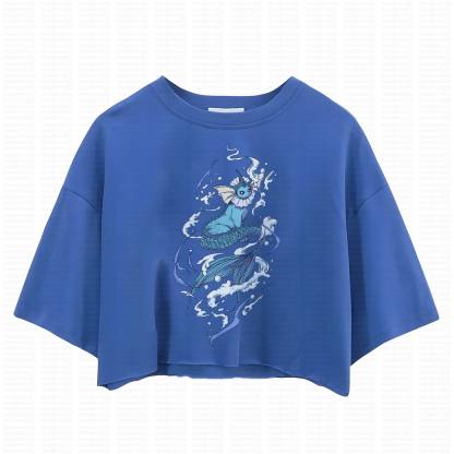 Cute and playful "Pokémon" summer women's cropped top