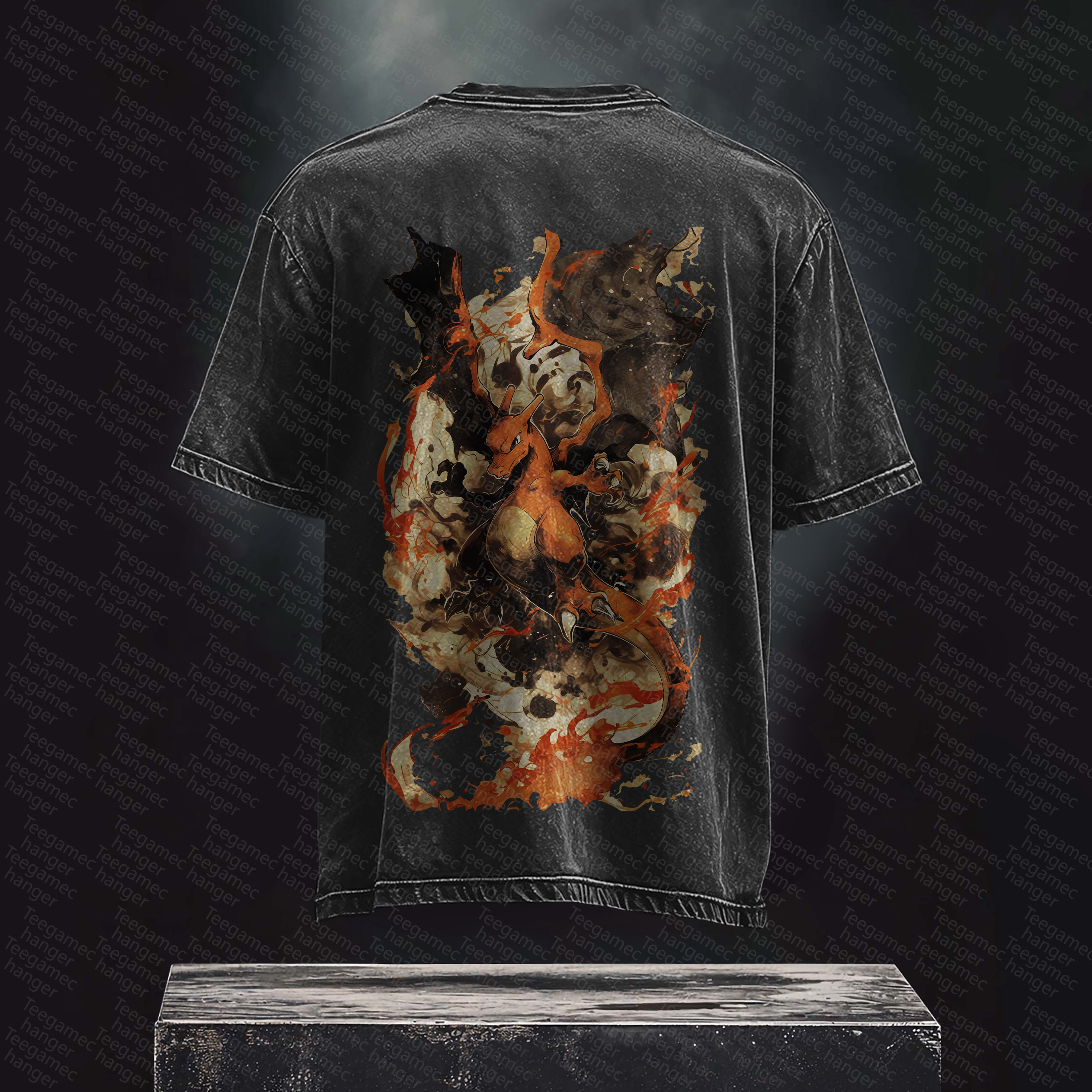 Unisex High Quality Inspired Vintage Washed 3D Direct Injection T-Shirt