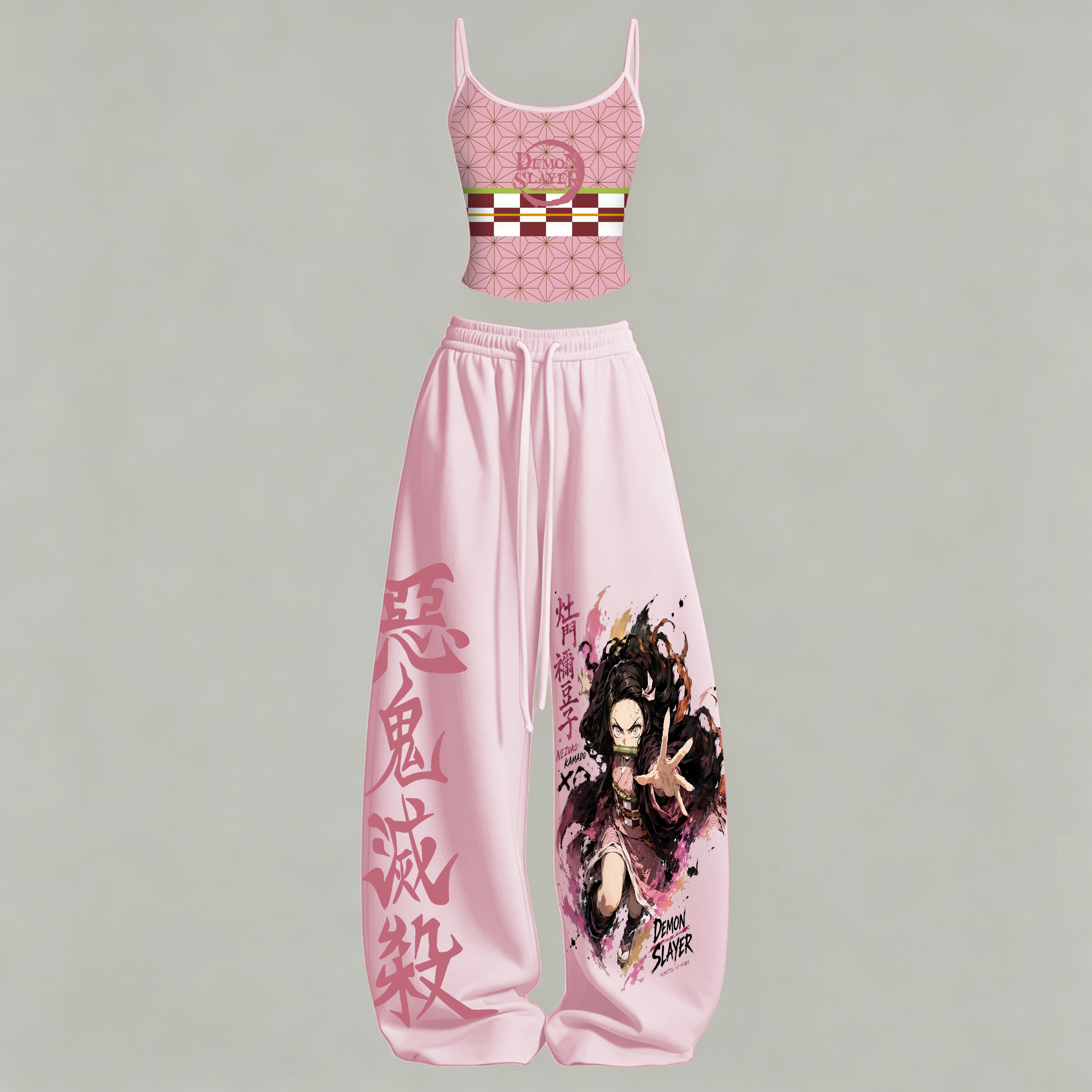 Demon Slayer Top & Elasticated Trousers Two-Piece Set