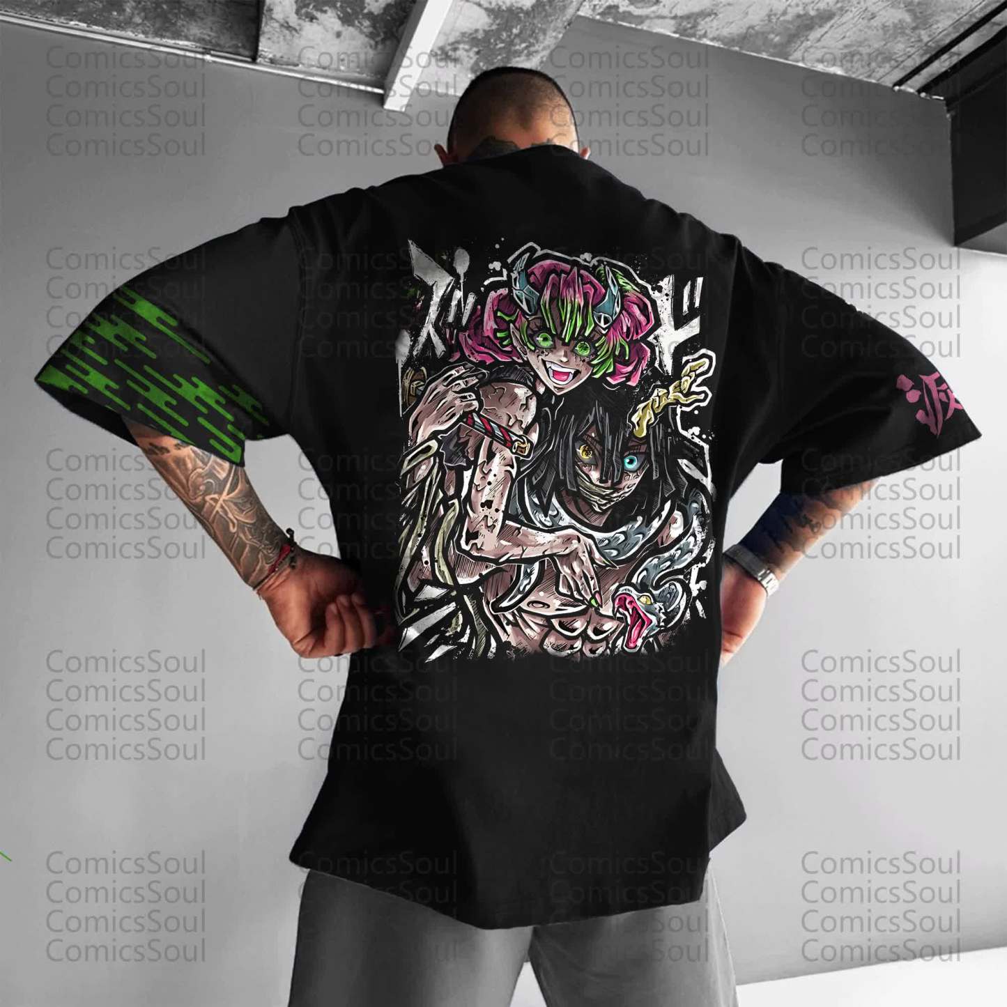 Unisex Anime Inspired Vintage T-Shirt丨Demon Slayer X Pokémon