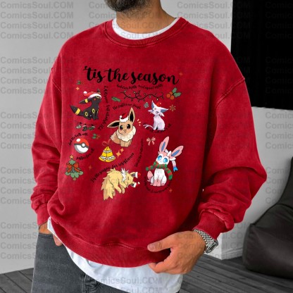ChristmasPlus Velvet Unisex Anime Inspired Vintage Sweatshirt
