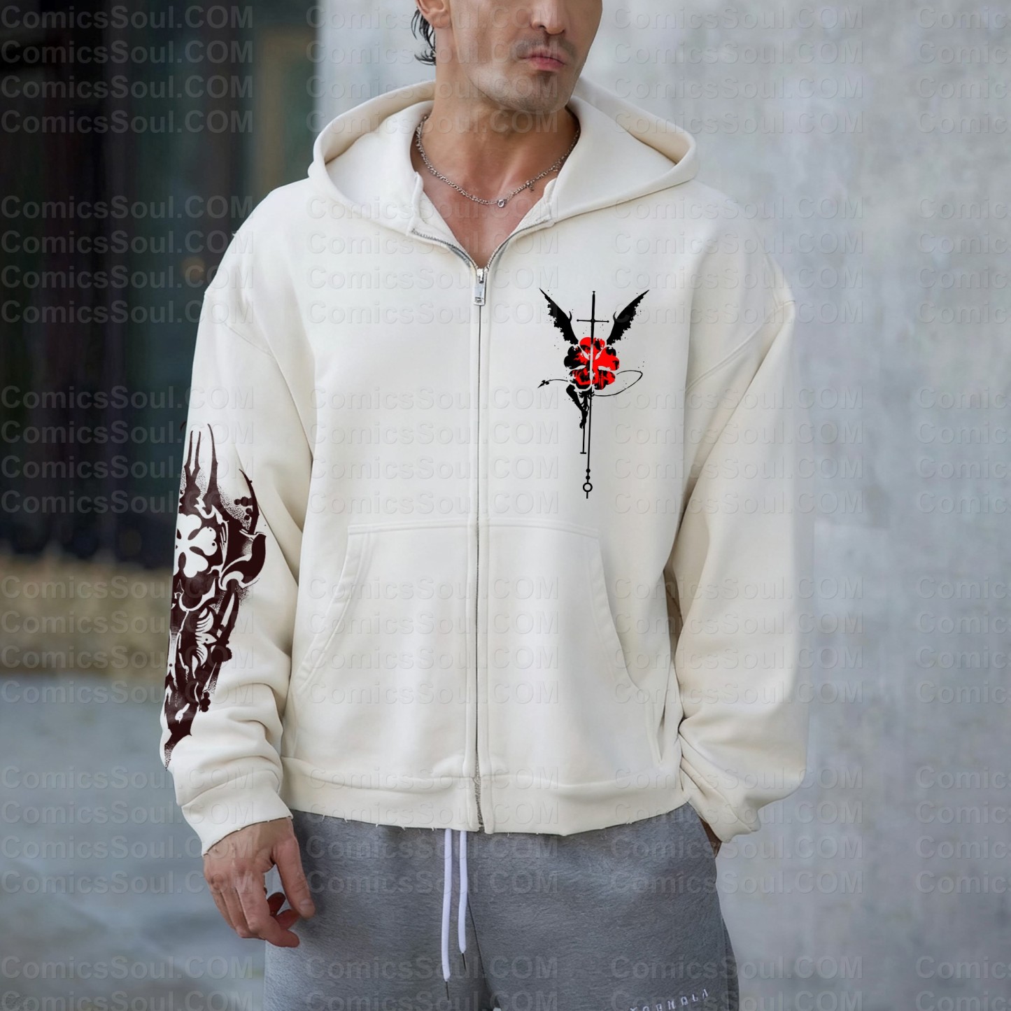 Unisex Graphic Streetwear Vintage Zipper Cardigan Plush Hoodie