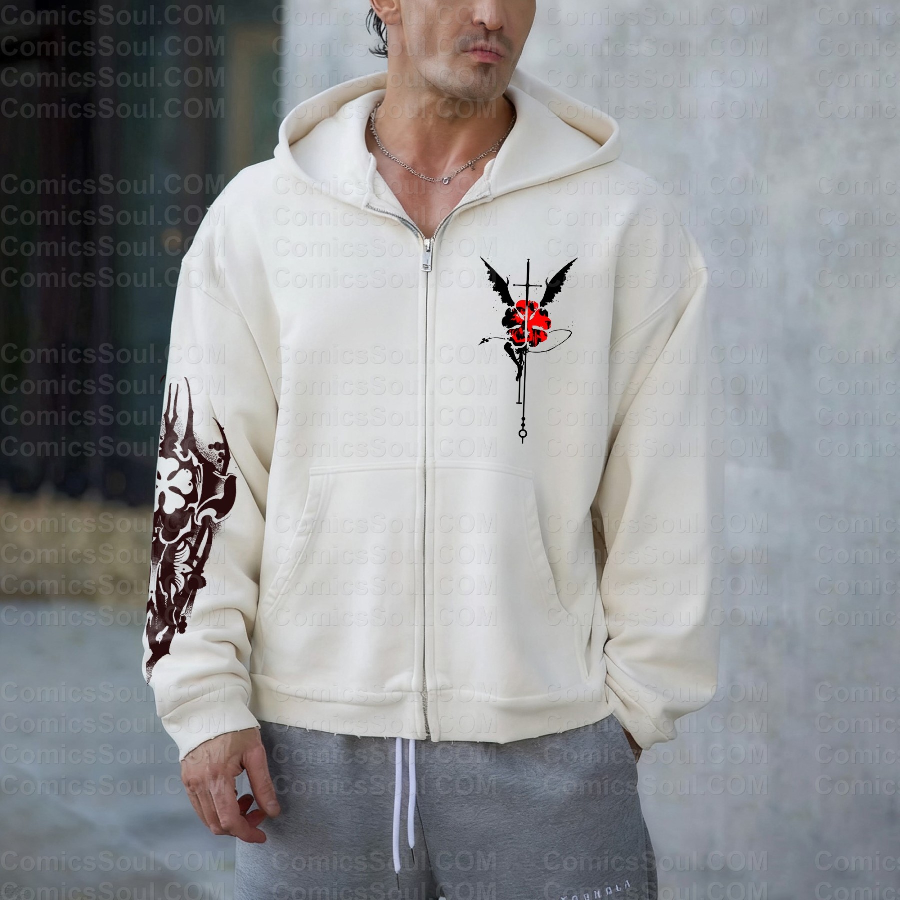 Unisex Graphic Streetwear Vintage Zipper Cardigan Plush Hoodie