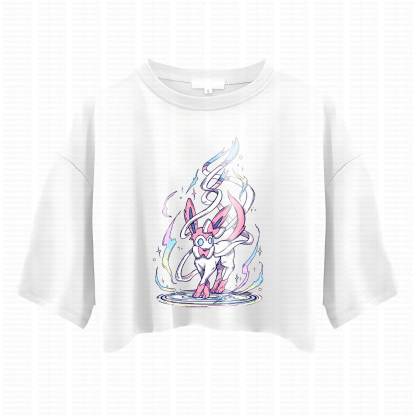 Cute and playful "Pokémon" summer women's cropped top