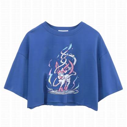 Cute and playful "Pokémon" summer women's cropped top