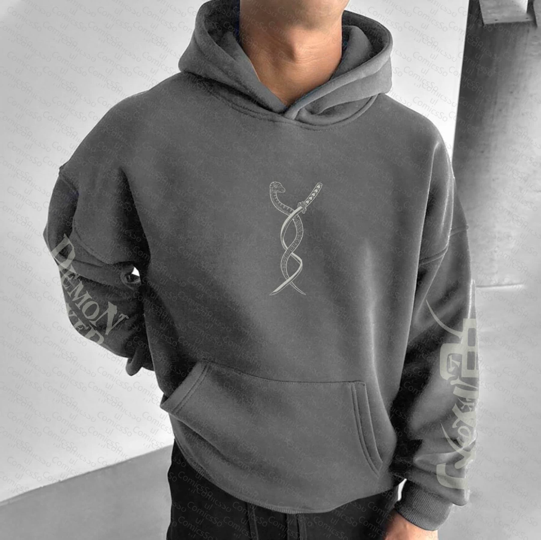 Unisex “Demon Slayer” Anime Graphic Streetwear Vintage Hoodie