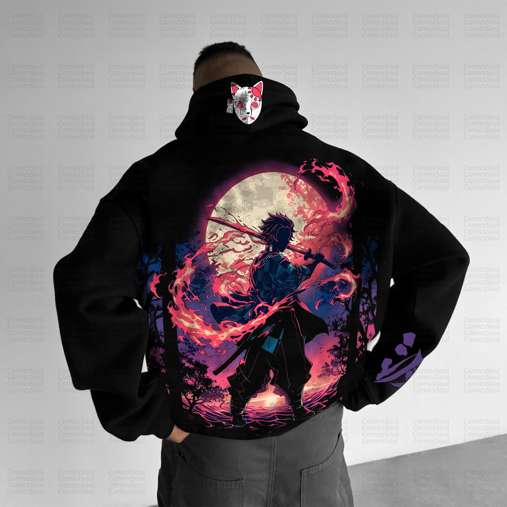 Unisex Anime Graphic Streetwear Vintage Hoodie丨Demon Slayer