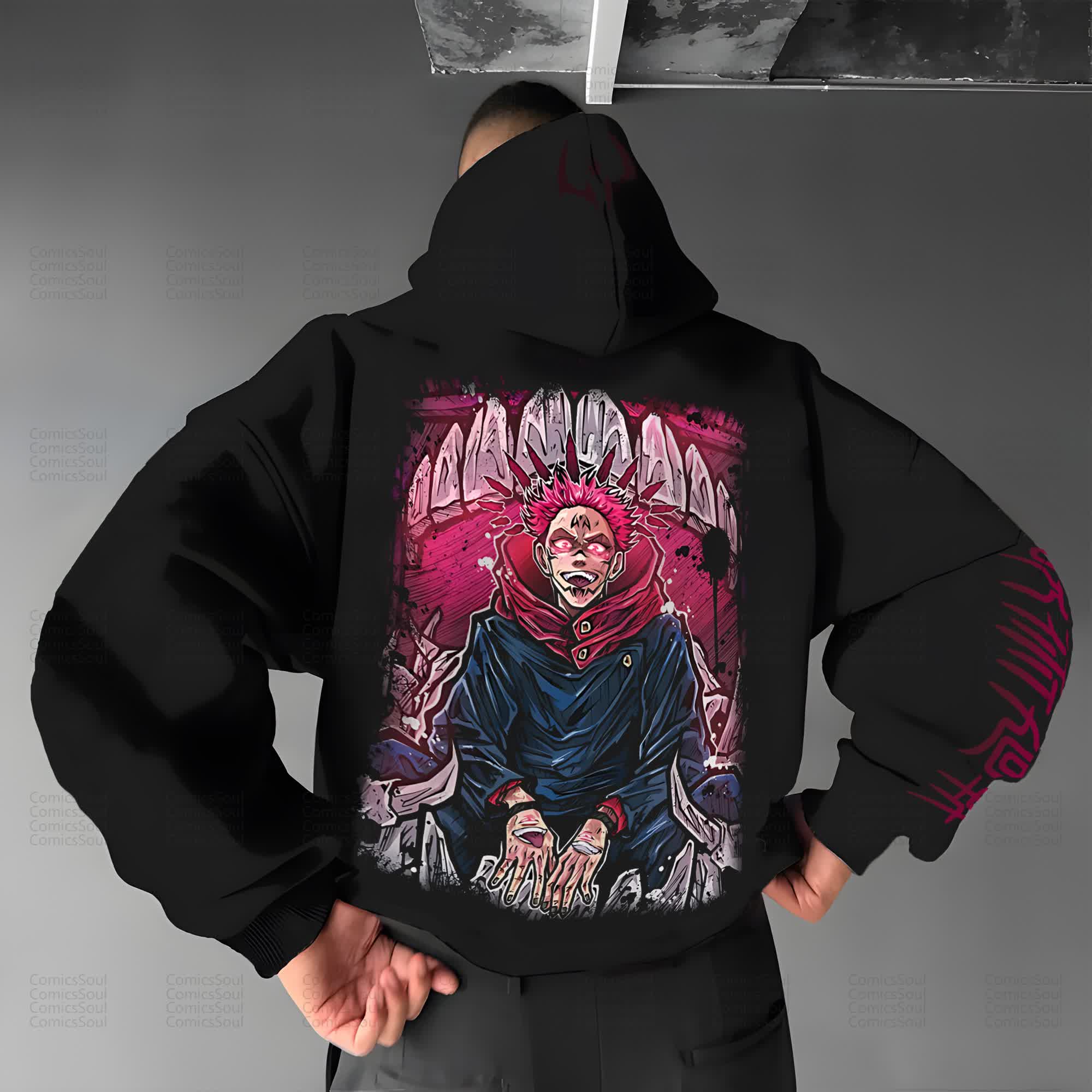Unisex “Jujutsu Kaisen” Anime Graphic Streetwear Vintage Hoodie