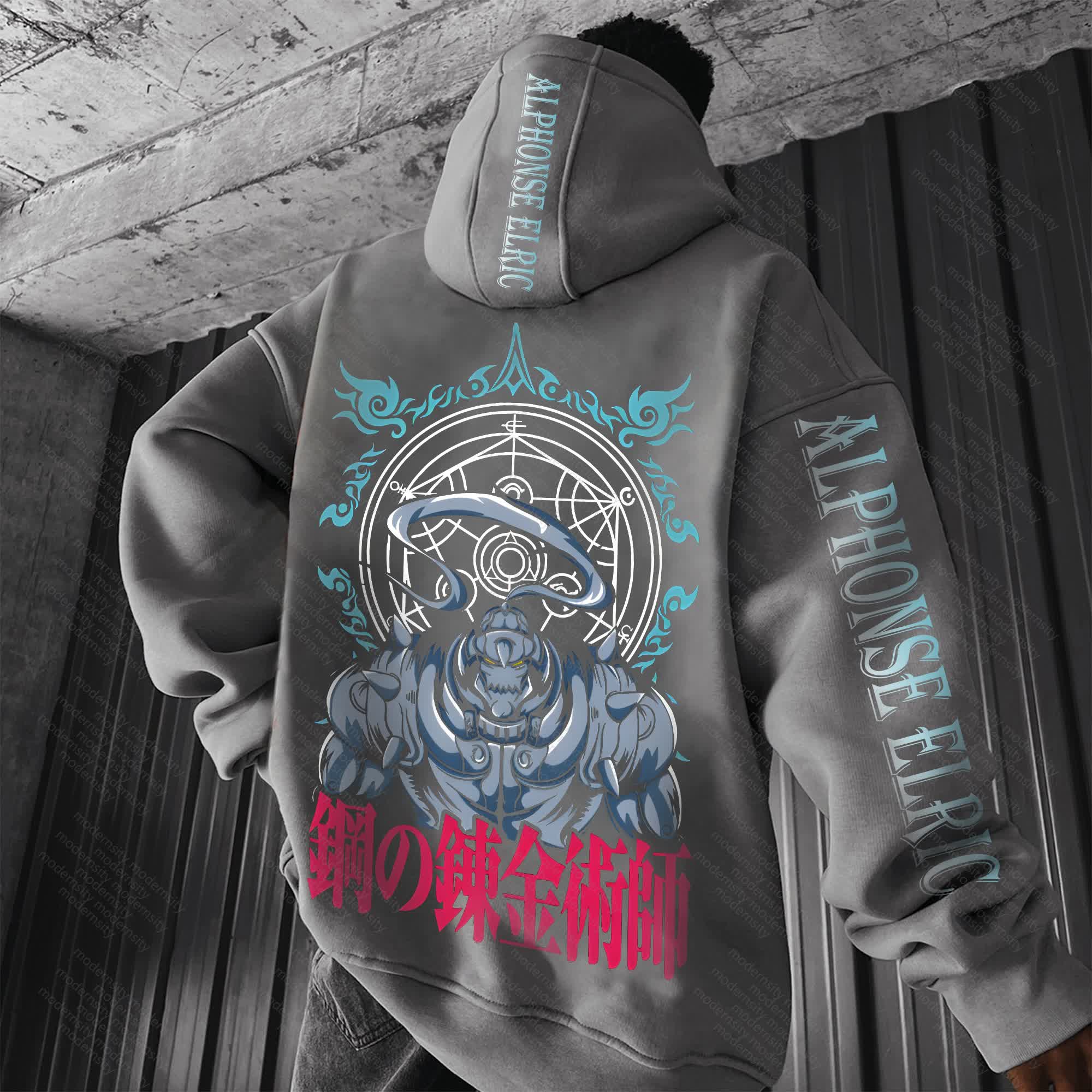 Unisex “Fullmetal Alchemist” Anime Graphic Streetwear Vintage Hoodie