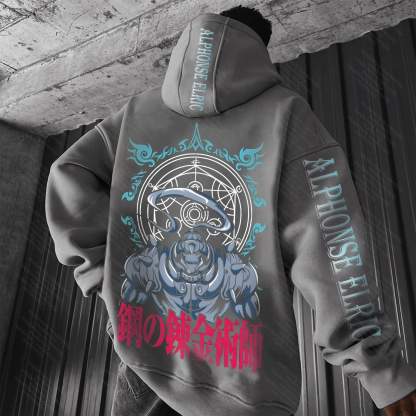 Unisex “Fullmetal Alchemist” Anime Graphic Streetwear Vintage Hoodie
