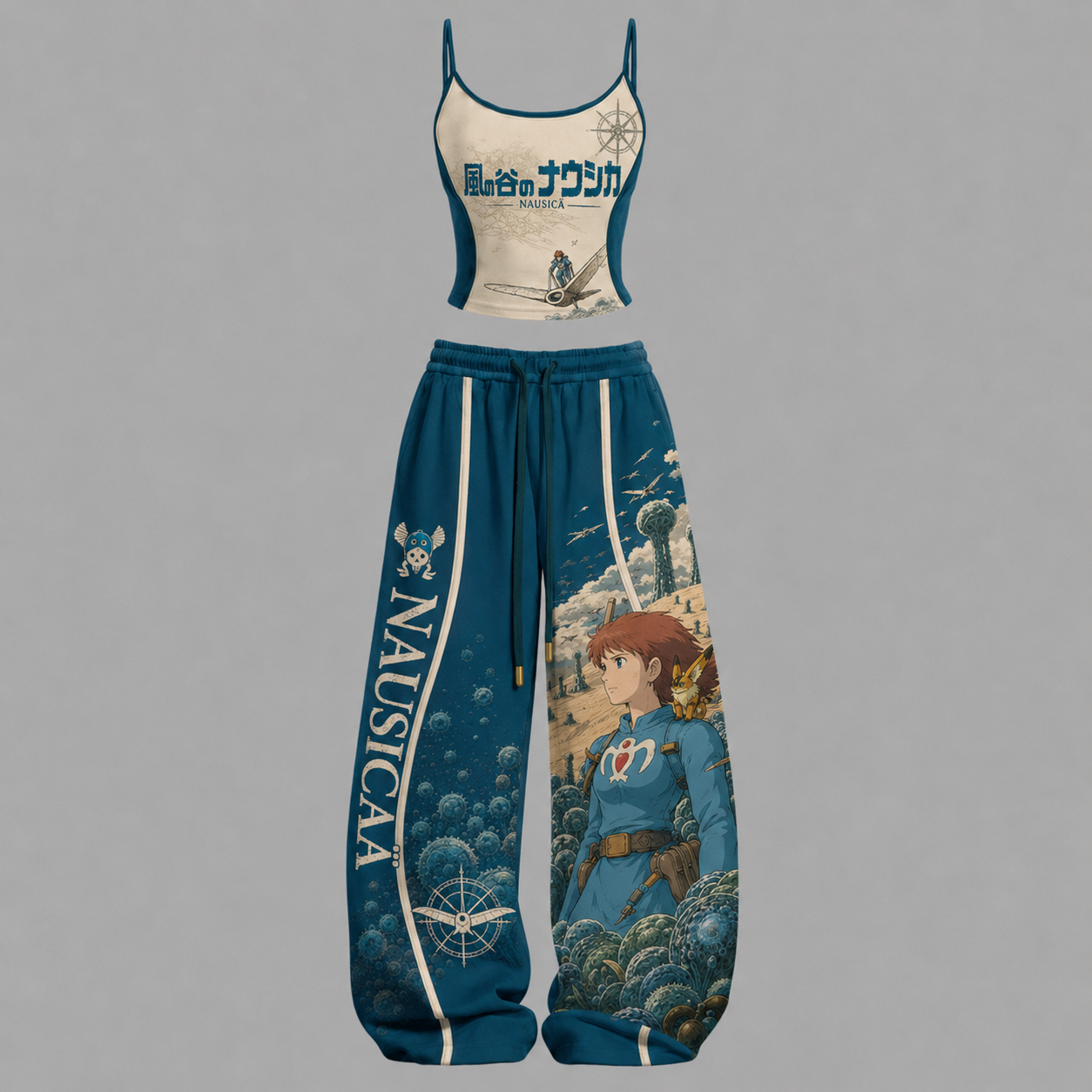 Castle in the Sky-Top & Elasticated Trousers Two-Piece Set