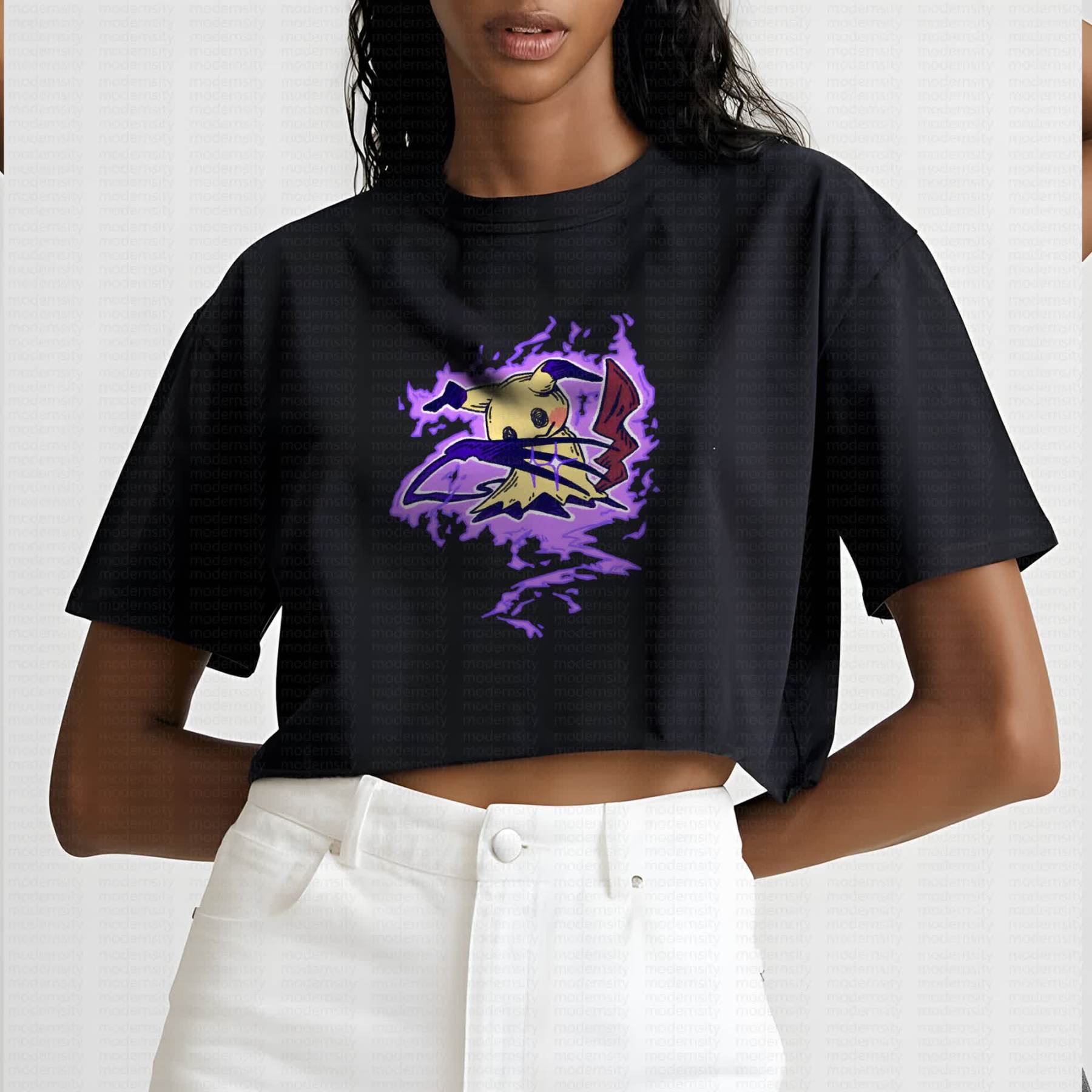 Cute and playful "Pokémon" summer women's cropped top