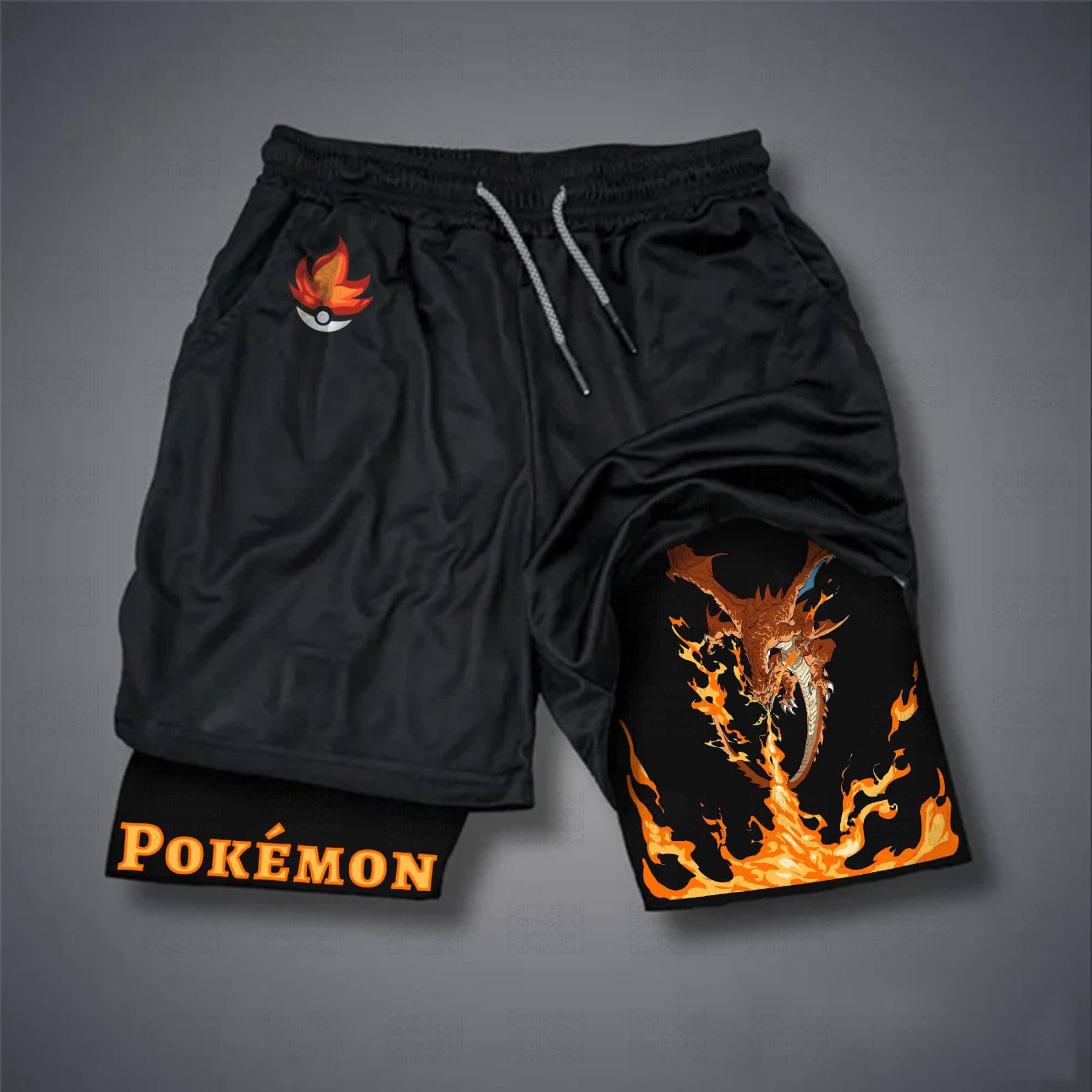 Unisex Casual Anime Streetwear Shorts 丨Demon Slayer X Pokémon