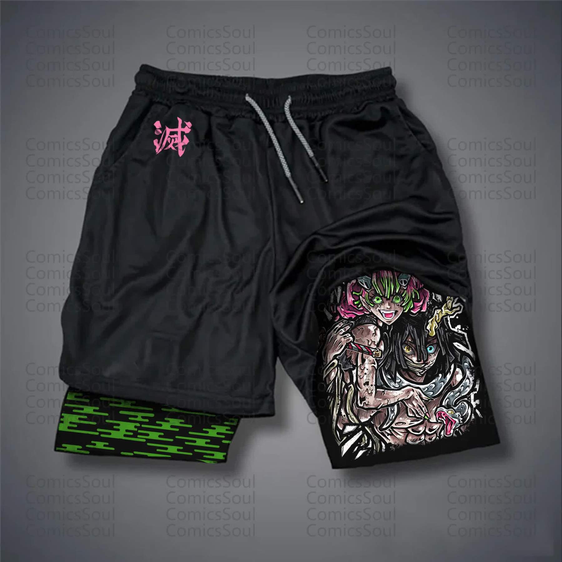 Unisex Casual Anime Streetwear Shorts 丨Demon Slayer X Pokémon