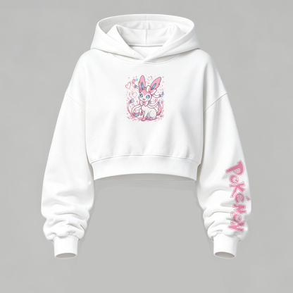 Pokémon Cropped Long Sleeve Hoodie & High Waist Jogger Pants Two Piece