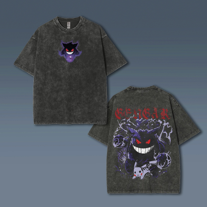 Unisex "Pokémon" Anime Style Vintage Washed T-Shirt