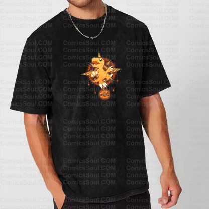 Vintage 3D Direct Inkjet Printed Washed Unisex T-Shirt